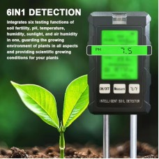 6 in 1 Ph/ Humidity/Sunlight/Moisture/Temp/Fertility Soil Tester For Plant